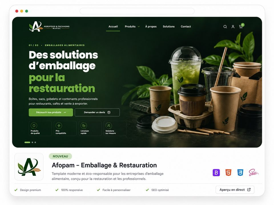Afopam food packaging website
