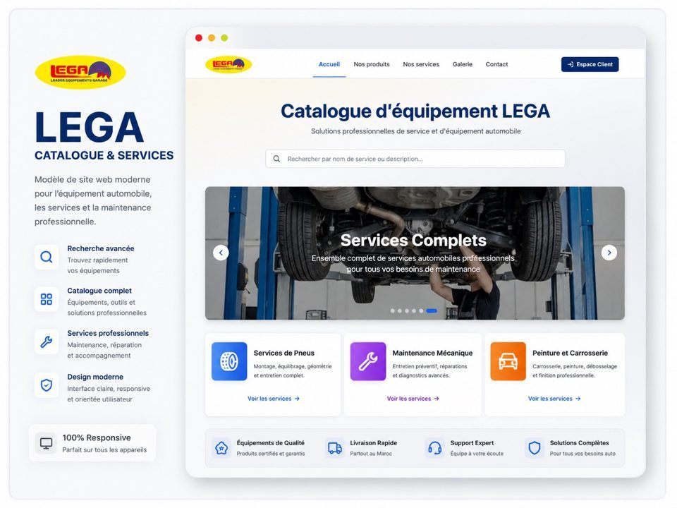 LEGA automotive catalogue website