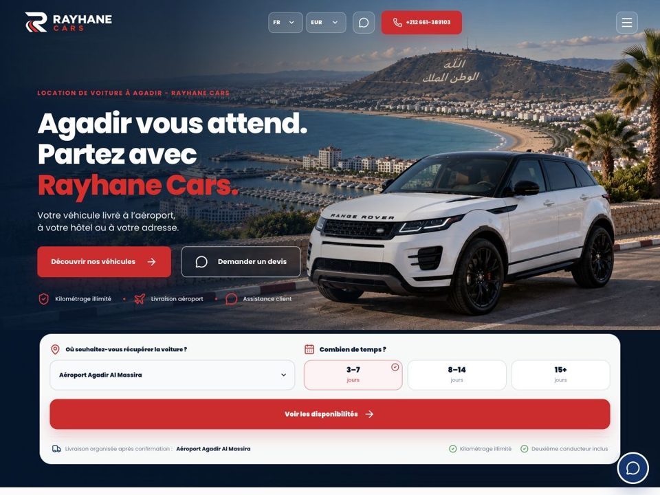 Rayhane Cars rental website