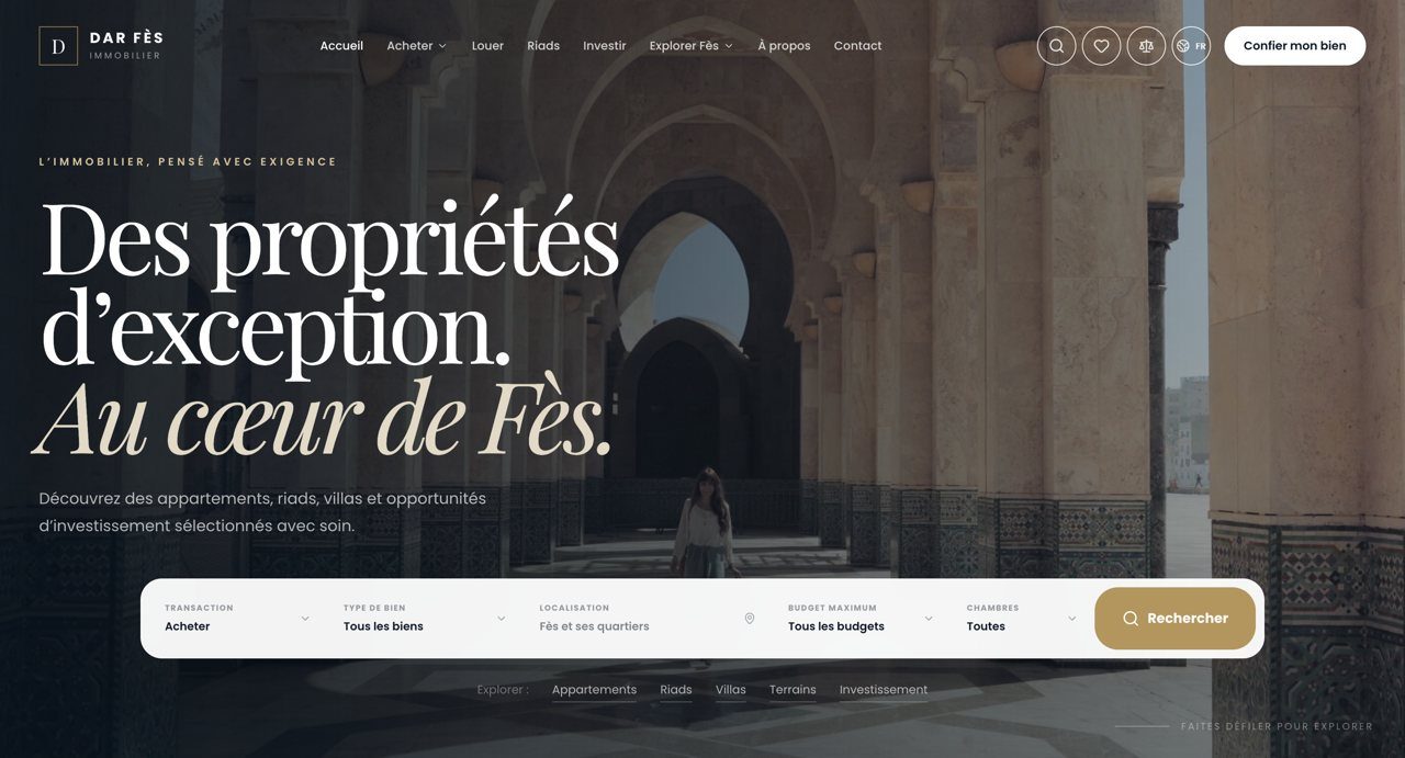 Dar Fes Immobilier real estate website